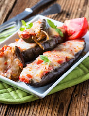 Baked stuffed eggplant