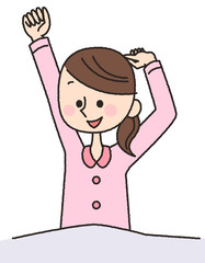 寝起き　女性