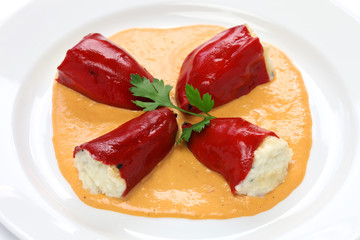 stuffed piquillo peppers, spanish cuisine
