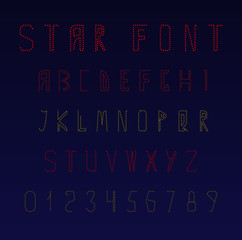 Alphabetic fonts and numbers from stars