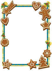 Cartoon colorful christmas frame - space for text - isolated - illustration for children