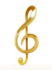 Obraz premium Gold treble clef