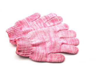 fabric gloves isolated on white background.