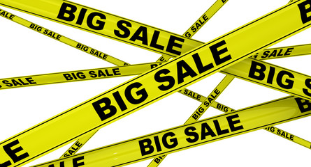 Большая распродажа (big sale). Желтая оградительная линия
