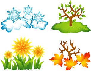 Fototapeta na wymiar seasons, winter, spring, summer, autumn