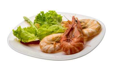 Boiled king prawns