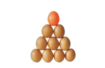 hierarchie pyramide aus eier, anührer, organisation