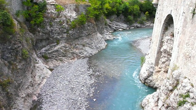 The river Var in Entrevaux, French Riviera
