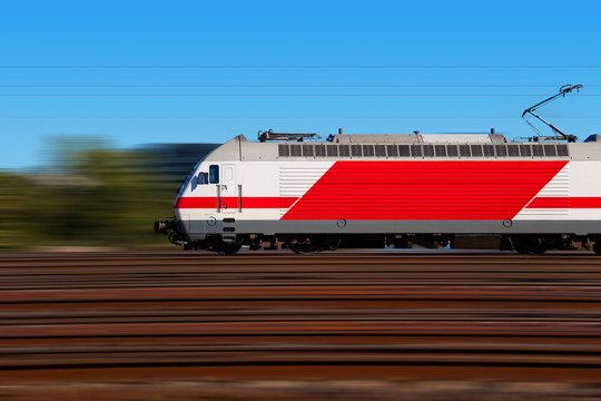Fototapeta Fast train with motion blur
