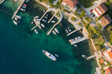 Fototapeta na wymiar aerial view of croatia coast line Rab island