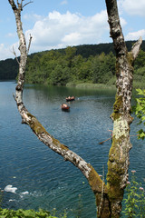 Rowing boat in one of Plitvice's lakes