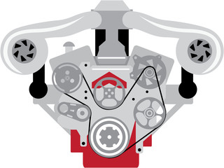 Engine Twin Turbo Vector