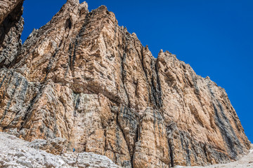 Sass Pordoi south face (2952 m) in Gruppo del Sella, Dolomites m