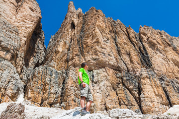 Obraz premium Sass Pordoi south face (2952 m) in Gruppo del Sella, Dolomites m