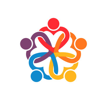 Group of people Interlaced hearts 6 logo