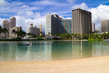 Fototapeta na wymiar Waikiki Beach, Honolulu, Hawaii