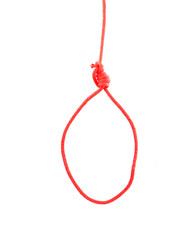 Red Rope loop isolated on white