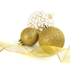 Christmas Gold Ribbon And Balls