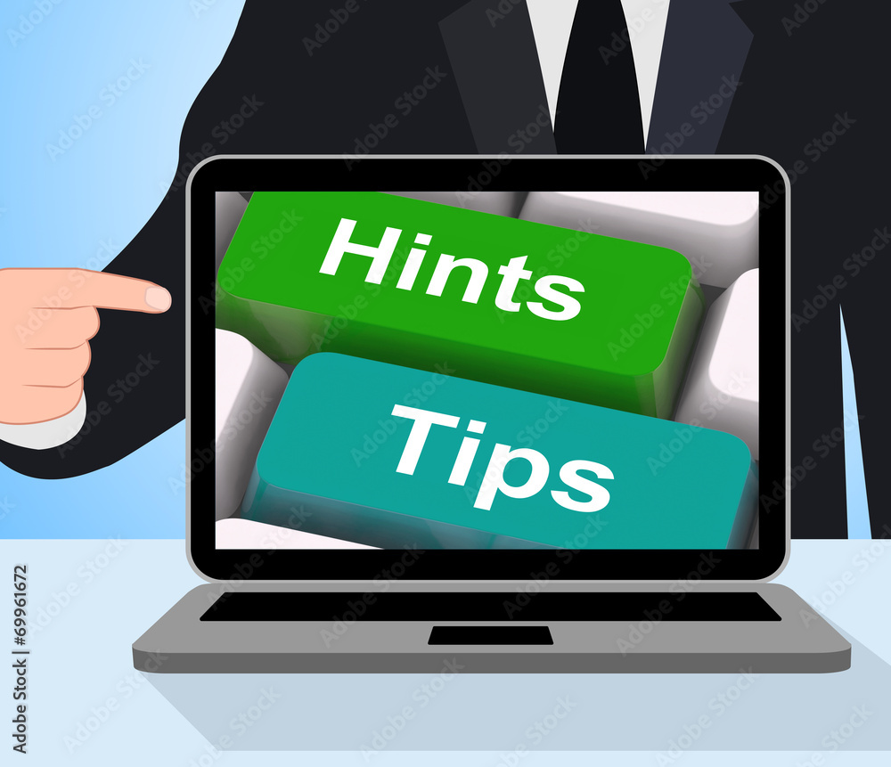 Poster hints tips computer mean guidance and advice