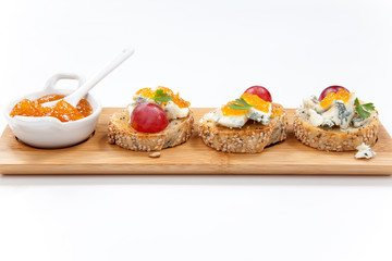 Blue Cheese and Apricot Jam Crostini