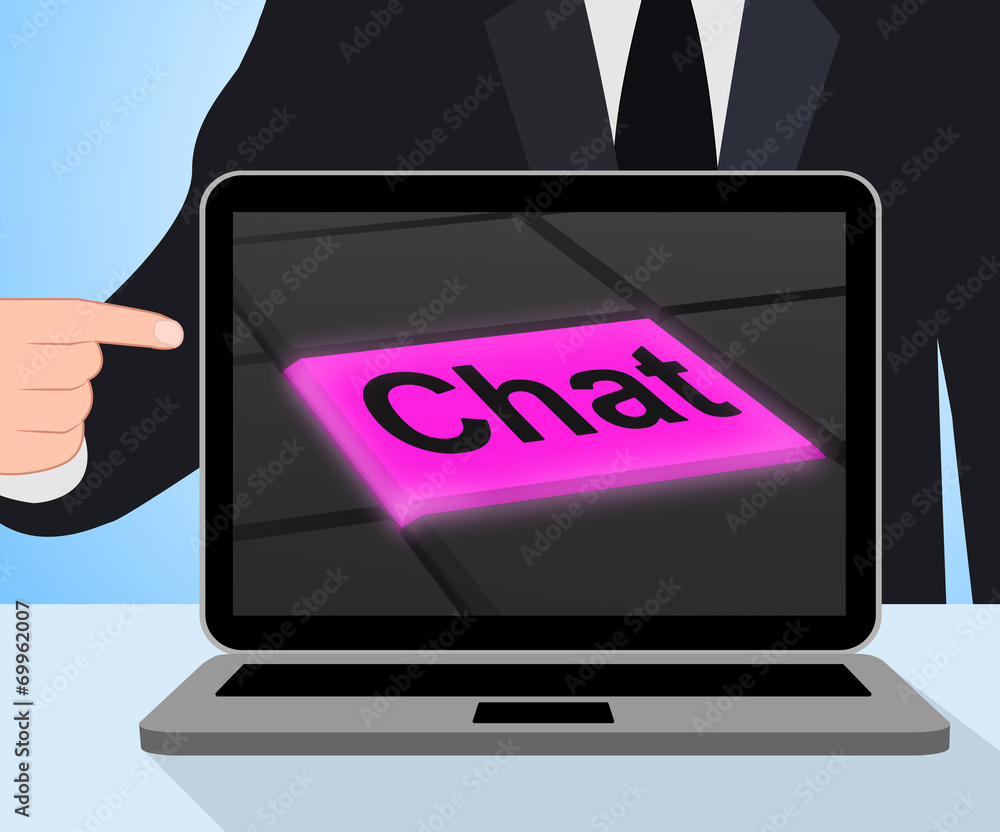 Poster chat button displays talking typing or texting