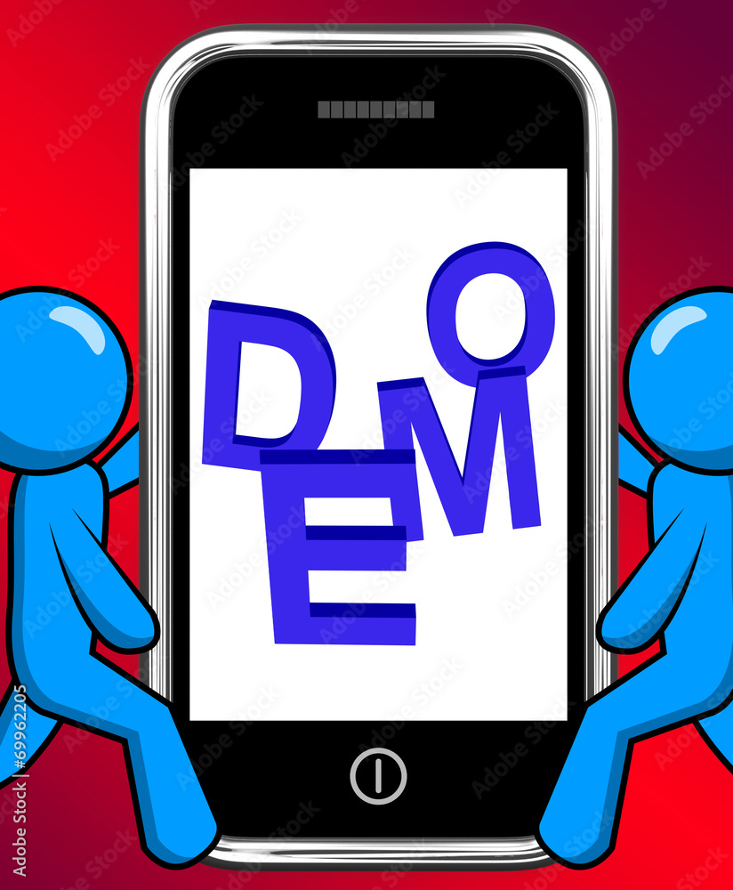 Poster demo on phone displays development or beta version