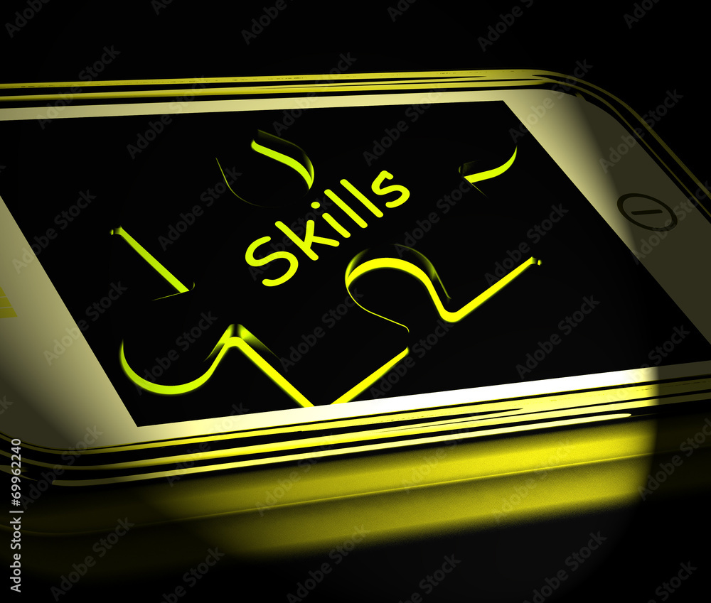 Poster skills smartphone displays knowledge abilities and competency