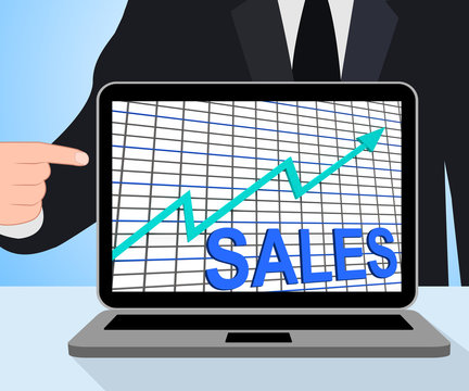Sales Chart Graph Displays Increasing Profits Trade