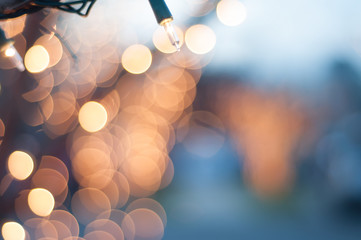 bokeh reflections of christmas lights