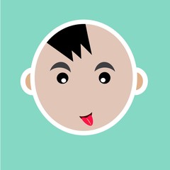 cute baby sticking the tongue out