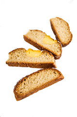 baked coconut sweet bun cut into slices