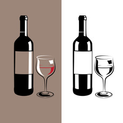 wine glass and bottle