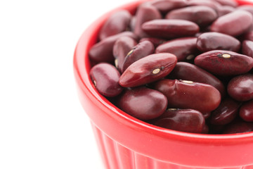 Red beans kidney isolated on white background