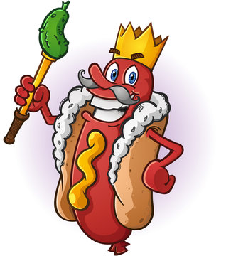 Hot Dog King Cartoon Character