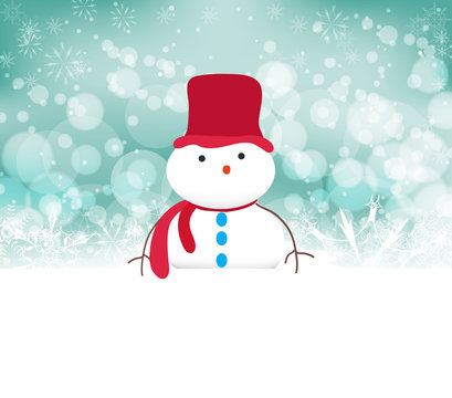 snowman background with snowflakes