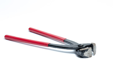 pliers black and red isolated on white background
