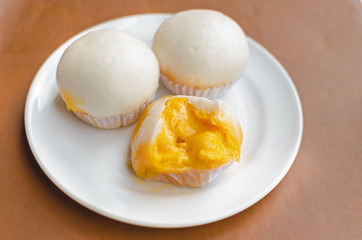 Dim Sum in white dish Steamed Bow