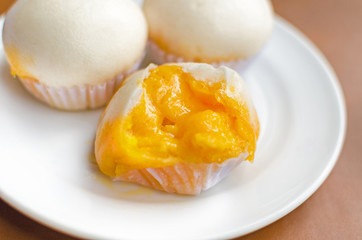 Dim Sum in white dish Steamed Bow