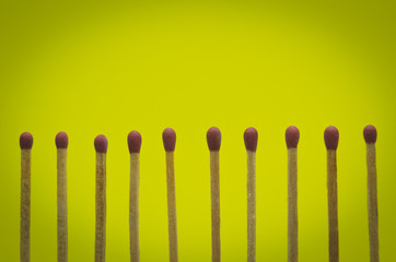 matches setting on red background setting on yellow background f