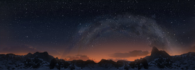 Milky way. 3d panorama view. © Aomarch