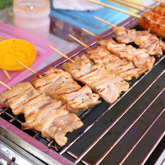 grilled pork on grill