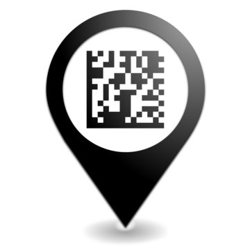 flash code sur symbole localisation noir