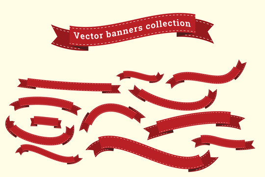 Ribbon banners vector collection templates for design work
