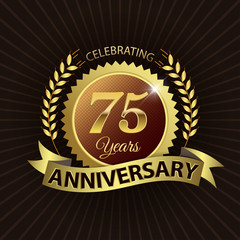 Celebrating 75 Years Anniversary - Laurel Wreath Seal & Ribbon