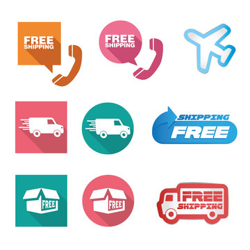 Free Shipping icons and buttons pack