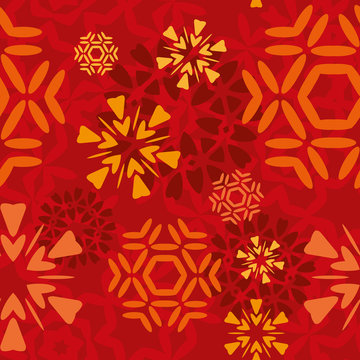 Red Snowflakes Pattern