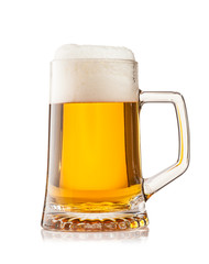 Glass of beer isolated on white background