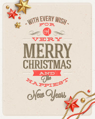 Obraz premium Christmas type design with holidays decoration