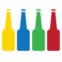 colored glass bottle  set vector