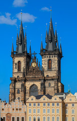 Fototapeta na wymiar Gothic St. Vitus' Cathedral on Prague Castle